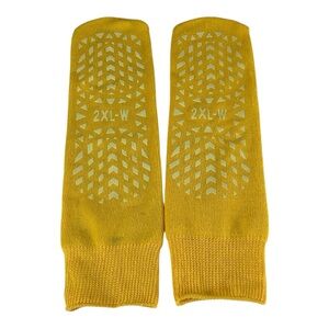 Medline Yellow Bariatric Double-Tread Patient Non-Slip Socks 2XL W